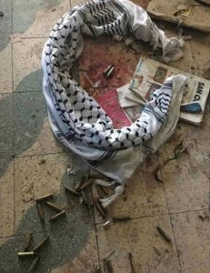 The scene of clash which took place for two hours between Bassel and IOF in Ramallah on Monday, March 6, 2017.
