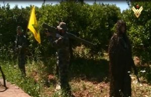 Hezbollah Soldiers at Lebanon-Palestine border