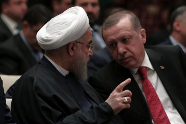 Iranian President Hasan Rouhani with Turkish President Recep Tayyib Erdogan