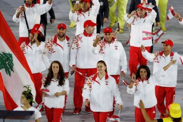 Lebanese Olympic team during opening ceremony on Friday August 5