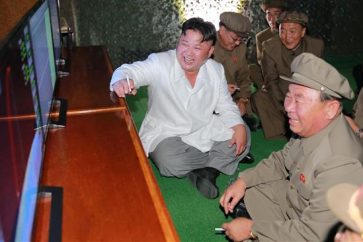 North Korean leader overseeing launching missile last week