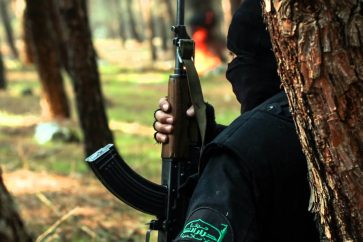 Ahrar al-Sham militant in a parade shot