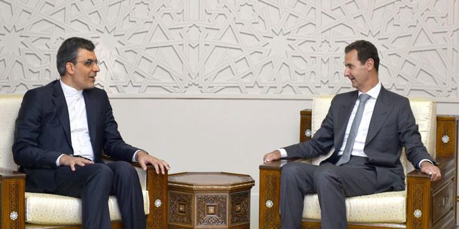 Syrian President Bashar Al-Assad meets Iran’s deputy foreign minister Hussein Jaberi Ansari