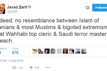 Iranian Foreign Minister Mohamad Javad Zarif responds to Saudi Mufti