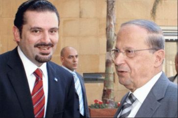 Lebanese former Prime Minister Saad Hariri - Head of the Free Patriotic Movement MP Michel Aoun