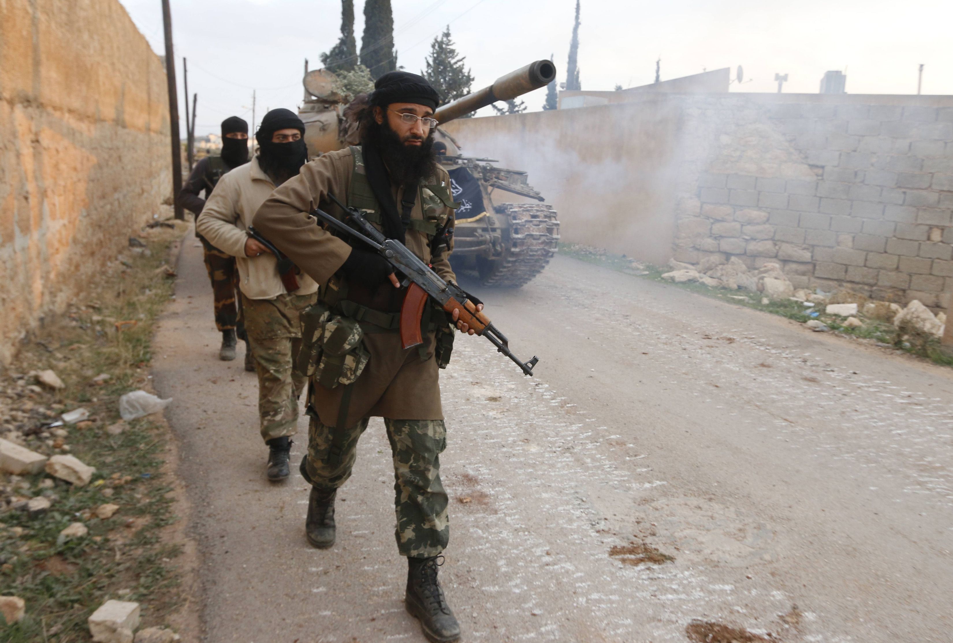 Gunmen of al Qaeda's Nusra Front carrying weapons in Syria. (File Photo)