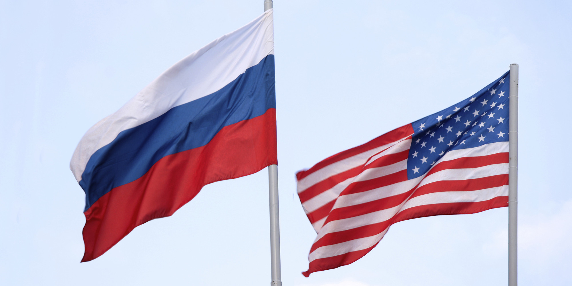 Flags of Russia and US