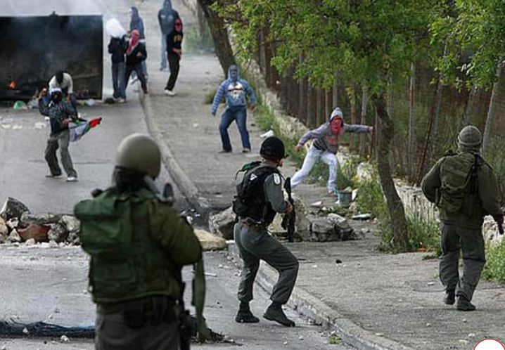 Clashes between Palestinian youths and Zionist occupation soldiers