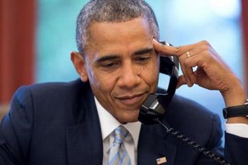 US President Barack Obama during a phone call (archive)