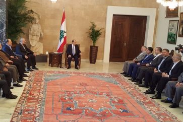 Loyalty to Resistance bloc meets President Michel Aoun in the second day of parliamentary consultations
