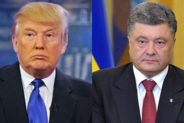 Ukranian president Petro Poroshenko and US President-elect Donald Trump