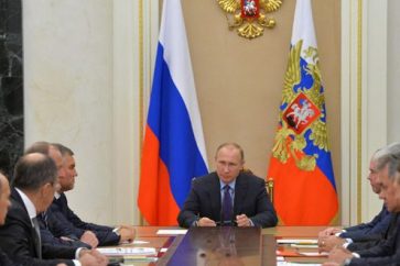 Russian President Vladimir Putin meeting the Russian Security Council
