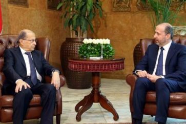 Lebanese President Michel Aoun receiving envoy of Syrian President Mansour Azzam