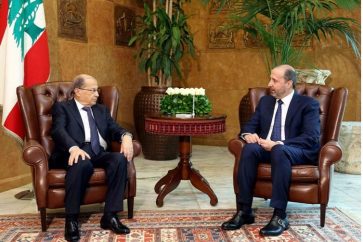 President Aoun receiving Syria Envoy