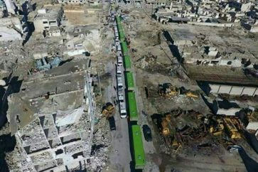 Buses carrying terrorists out of Aleppo