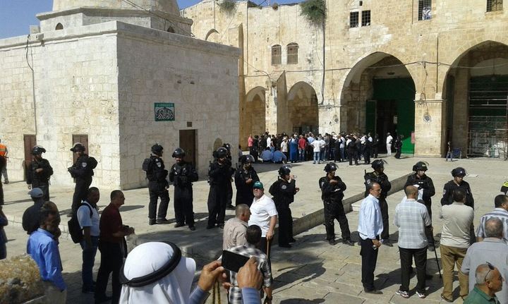 Zionist Occupation Troops banning Palestinians from entering Al-Aqsa Mosque