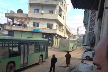 Buses enter Foua & Kefraya