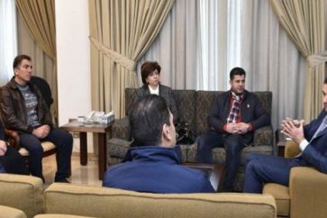President Bashar Assad receiving local industrialists