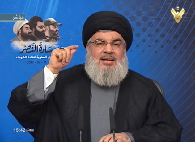 Sayyed Nasrallah speaking in the ceremony held in commemoration of Hezbollah martyred leaders