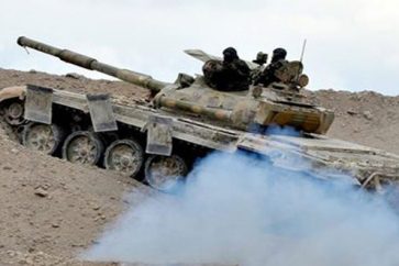 Syrian army tank in Palmyra