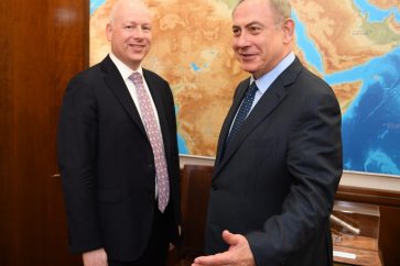 US President Donald Trump's special envoy Jason Greenblatt and Israeli Prime Minister Banjamin Netanyahu