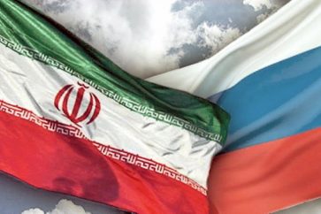 Iran Russia flags