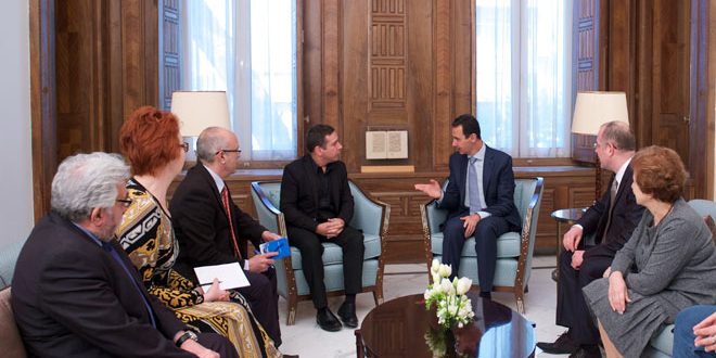 President Basahr Assad received on Sunday European delegation