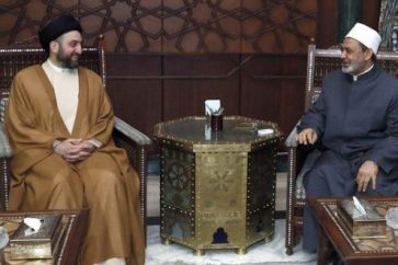 Iraq's National Coalition Chief Sayyed Ammar Hakim meeting with Sheikh Ahmad Al-Tayyeb, the Grand Imam of Al-Azhar