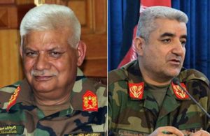 Afghan Defense Minister Abdullah Habibi and army chief Qadam Shah Shaheem