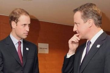 British ex-PM David Cameron and Prince Wliiam