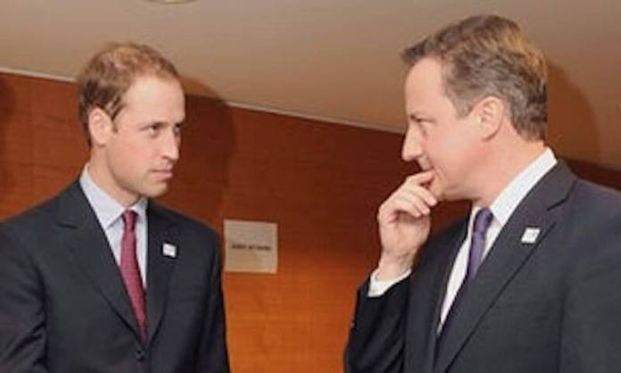 British ex-PM David Cameron and Prince Wliiam