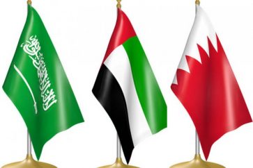 Saudi UAE Bahrain flags