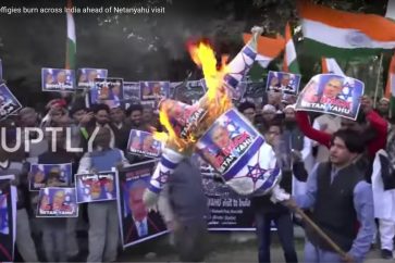 India protest Netanyahu visit