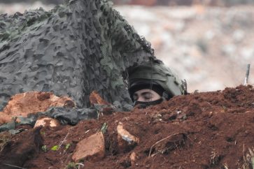 Israeli soldier sleeping on Lebanon's border