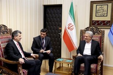 Turkish Ambassador to Iran Derya Ors and the head of Iran's Cultural Heritage Ali Asghar Mounesan