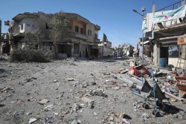 Streets in Saraqeb city which has been the scene of fierce battles between Syrian Army and Turkish-backed Takfiri terrorists