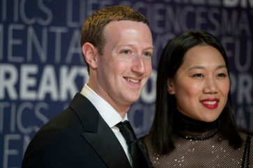 Facebook CEO Mark Zuckerberg and his wife Priscilla Chan