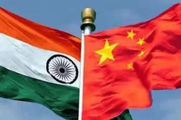 India China flags