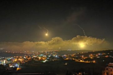 Israeli occupation forces fire flares at Lebanon border