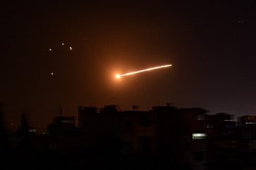 Israeli airstrike over the Golan Heights