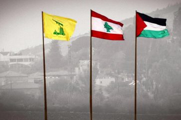 Hezbollah Lebanon Palestine flags