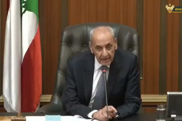 House Speaker Nabih Berri chairing presidential election session on October 13, 2022 (Al-Manar TV)