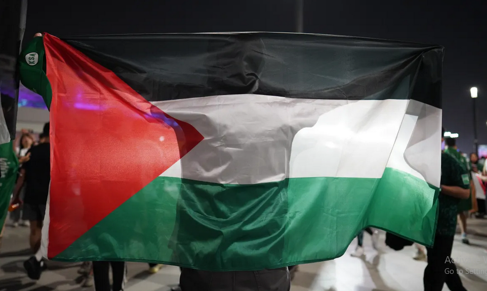 The Palestinian flag has become a common sight during the 2022 World Cup in Qatar. [Sorin Furcoi/Al Jazeera]