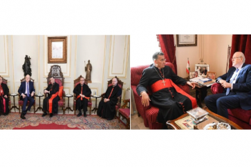 Maronite Patriarch, Cardinal Mar Beshara Boutros Al-Rahi, hosting Prime Minister Najib Mikati