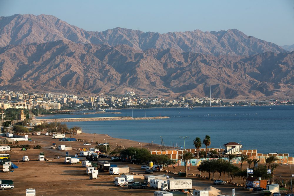 View of the Jordanian city of Aqaba, as seen from occupied Palestine