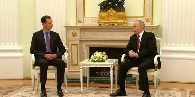 Syrian President Bashar Assad meeting Russian counterpart Vladimir Putin