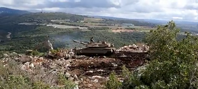 Israeli tank on Lebanon's border