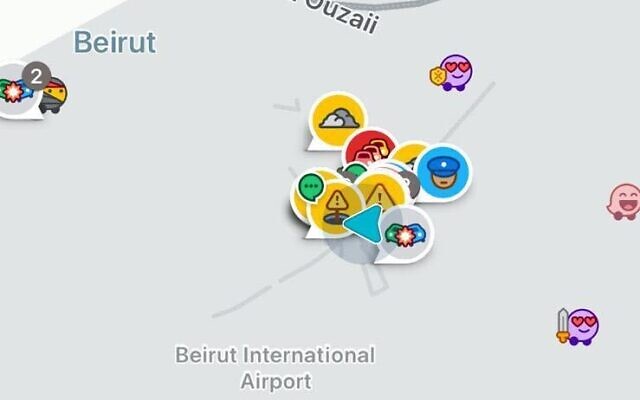 Waze app Tel Aviv Beirut