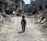 Palestinian girl school bag destruction Gaza