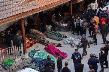 Bodies of Palestinians killed by Israeli strikes brought to Gaza City hospitals (March 18, 2025 / image by AFP).